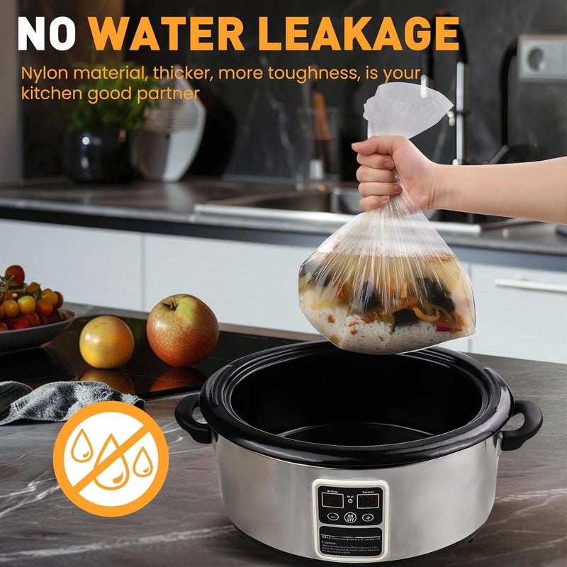 YixangDD 40 Pack Slow Cooker Liners, Large Size 13"x 21" Cooking Bags Disposable Pot Liners, Plastic Slow Cooker Bags Fits 3-8 Quarts, BPA Free, Suitable for Oval & Round Pot - Image 4